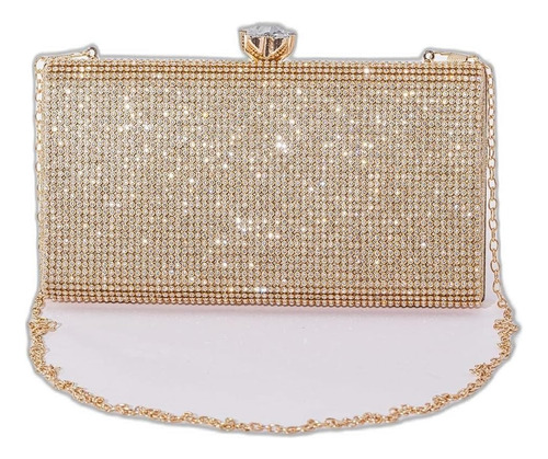 Bella Cartera Clutch Fiesta Brillantes Dorada