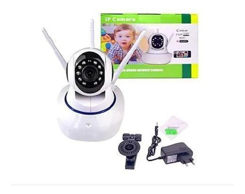 Câmera De Segurança Genérica Câmera 3 Antenas Ip Onvif Wifi Wireless Robô Visão Noturna Câmera 3 Antenas Ip Onvif Wifi Wireless Robô Visão Noturna Com Resolução De 1mp Visão Nocturna Incluída Preta