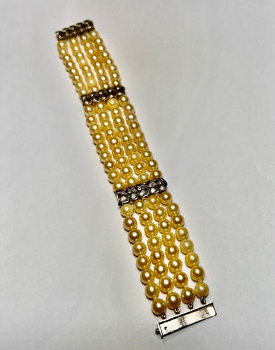 Pulseira Perolas Com Travas E Fecho De Ouro Branco 18k J R
