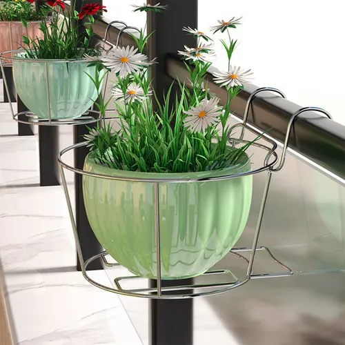 Prateleira De Vasos De Flores Suspensa Em Aço Inoxidável Par