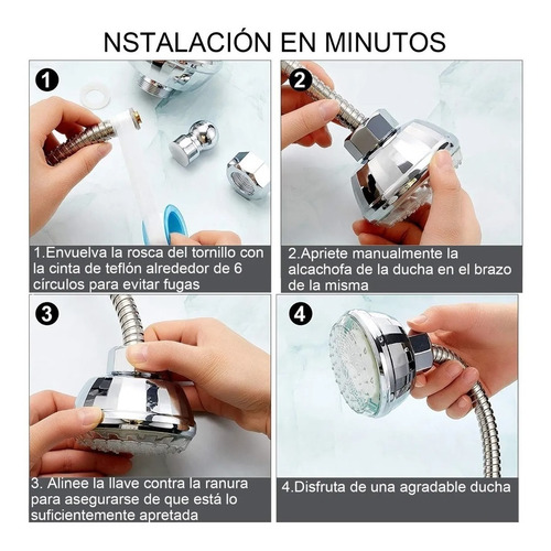 Imagen 3 de 9 de Cabeza Ducha De Spray Siete Colores Regadera Con Luz Led