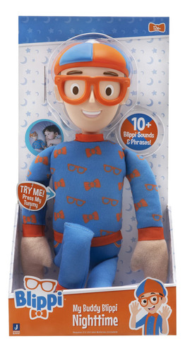 Blippi Peluche De Características Nocturnas, Incluye Felpa. Color Multicolor