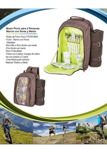 Mochila Picnic Lunchera Conservadora 2 Personas Marron