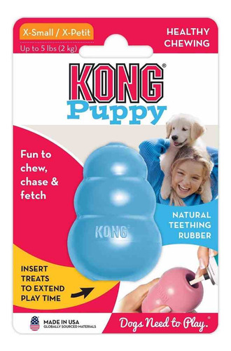 Brinquedo Interativo Recheável Kong Puppy Azul X-small Pp