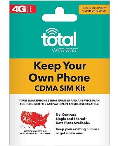 Total Wireless Keep Your Own Phone 3 In 1 Prepaid Sim Kit (