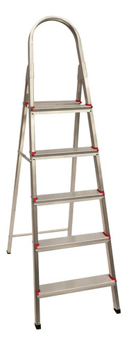 Escada Alumínio Reforçada, Estável E Segura De 5 Degraus A F