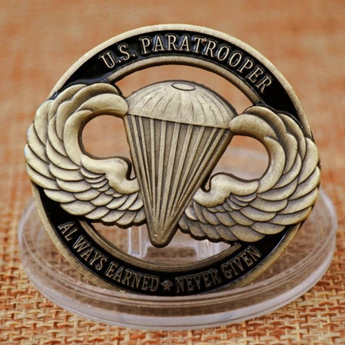 Moeda Paraquedista Paraquedas Paratrooper U.s. Militar 