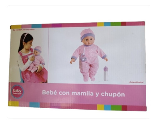 Bebé Con Carriola Juguete Infantil Incluye Biberón Y Chupón Rosa