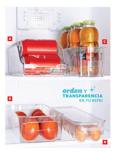 Set Organizadores Para Refrigerador Canastillas 4 Piezas