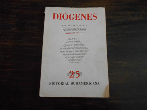 Revista Diógenes N° 25 De 1959.