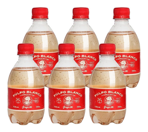Imagen 1 de 3 de Pulpo Blanco Ginger Ale 350ml Pack X6 Unidades - Sufin