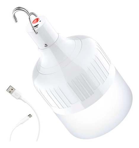 Foco Led Emergencia Usb Recargable Portátil 80w Luz Blanco Frío