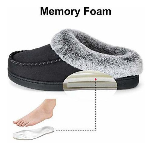 Ultraideas Pantuflas De Ante Con Espuma Viscoelastica Para M