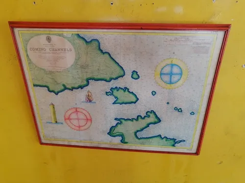 Cuadro Antiguo Mapamundi Mar Mediterráneo 1956 U.s.a (Usado)