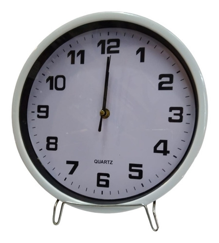 Reloj Pared Blanco Maquina Continua Esfera Blanca  25cm