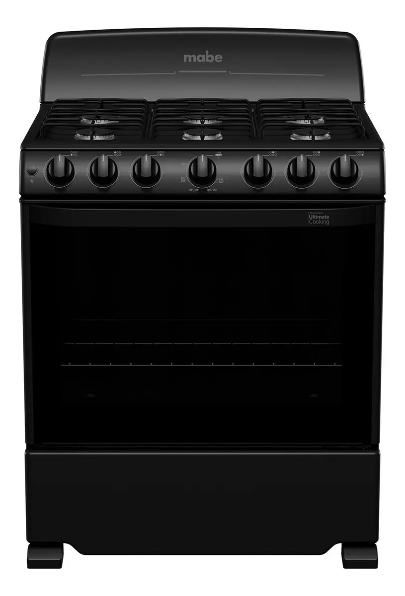 Estufa Mabe Em7630bapn2 A Gas/eléctrica Negra Puerta Con Visor 126.6l