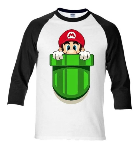 Camiseta Manga Larga Mario Bross By Schädel Todas Las Tallas