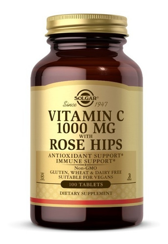 Vitamina C Solgar Con Escaramujo - 1000 Mg - 100 Tabletas