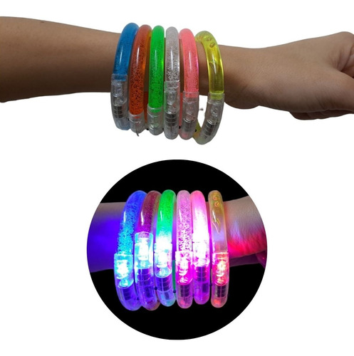 Pulsera Led Luminosa Acrílica X 5 Cotillón - Cienfuegos -