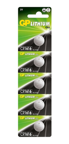 5 Baterias Pilhas 3v Gp Cr1616 1 Cartelas