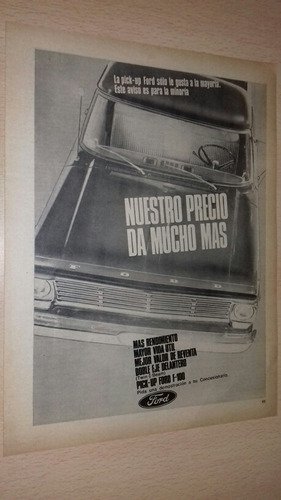 P497 Clipping Publicidad Pick-up Ford F-100 Año 1968