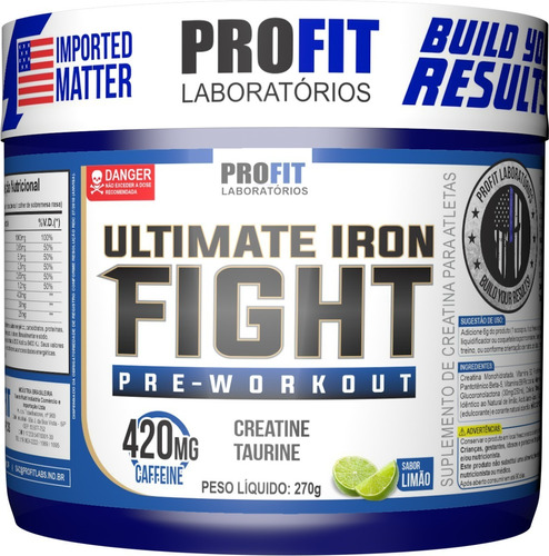 Pré-treino Ultimate Iron Fight 270g - Profit Labs Sabor Limão
