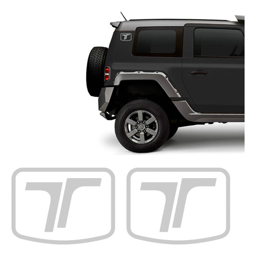 Adesivo Logo Para Troller T4 2015/21 Lateral Prata Genérico