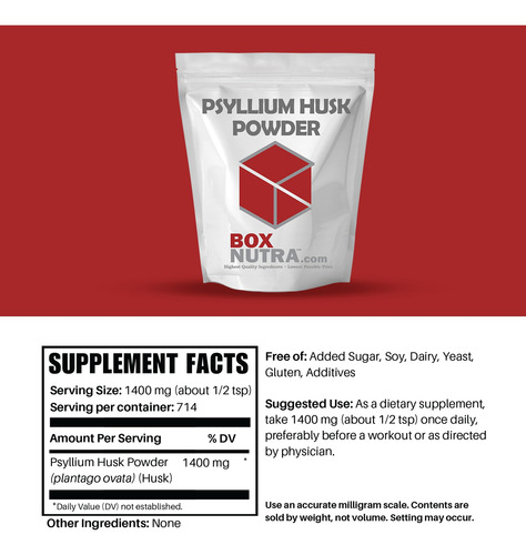 Boxnutra Psyllium Polvo Laxante Natural Fibra Dietética 1kg