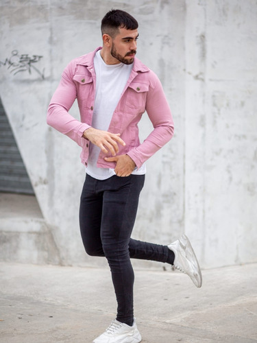 Campera Rosa Elastizada Hombre