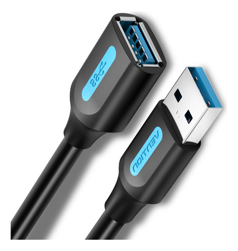 Cable Extension Usb 3.0 Vention Macho A Hembra 1m Negro