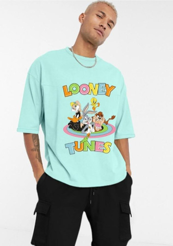 Polo Looney Tunes Dibujitos Animados Oversize Unisex Algodón