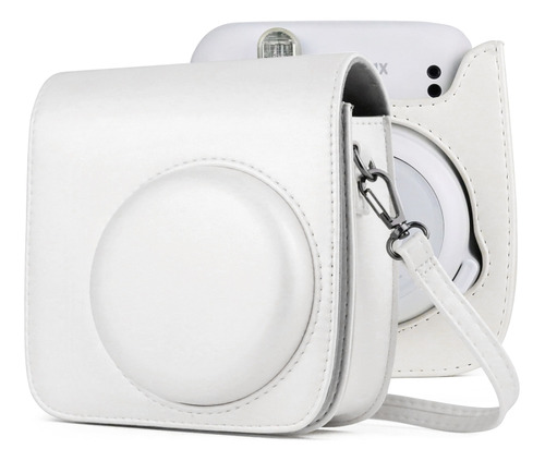 Funda De Piel Blanca Para Cámara Fujifilm Instax Mini 11