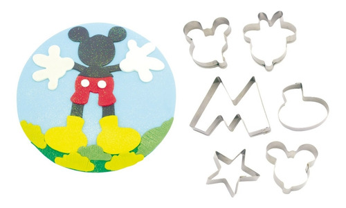 Cortador Galletas Set Mickey Mouse Fondant, Repostería