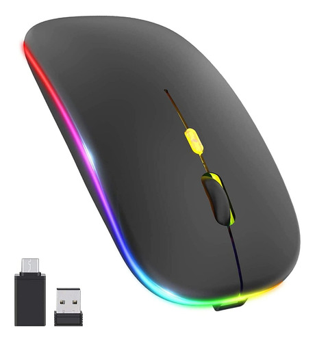 Mouse Inalámbrico Con Adaptador Usb Y Tipo C