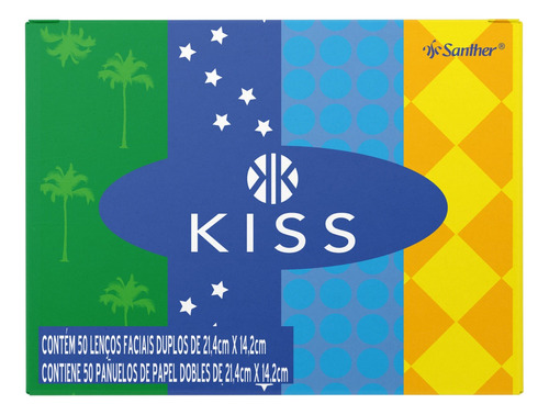 Lenço de Papel Folha Dupla Kiss Caixa 50 Unidades Kiss en caixa x 50 unidades