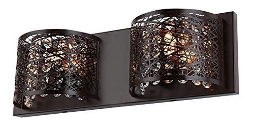 Lazer 2 Luz Bronce Lampara De Pared Con Cristal Swarovski T