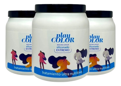 3 Baño De Crema Siliconado Extremo Play Color X 1kg