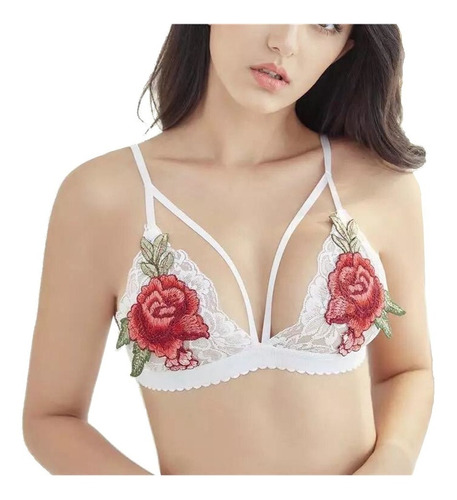 Top Bralette Sexy Encaje Lenceria Brasier Mujer Brs