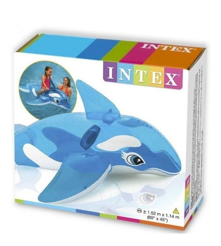 Piscina de playa inflable Giant Whale Boya Intex 58523, color azul