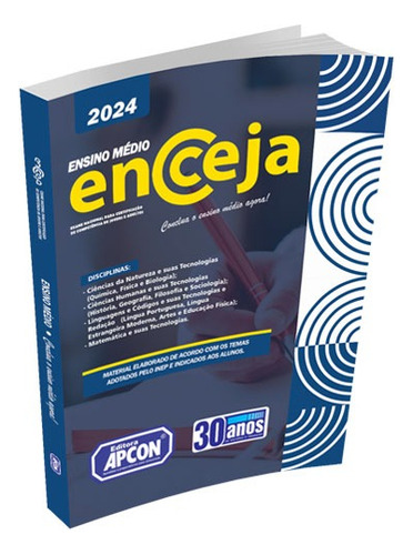 Apostila Encceja 2024 Ensino Médio de Professores Especializados Estudos Vol Único Editorial Apcon Capa Dura Edição 5 Em Português 2024