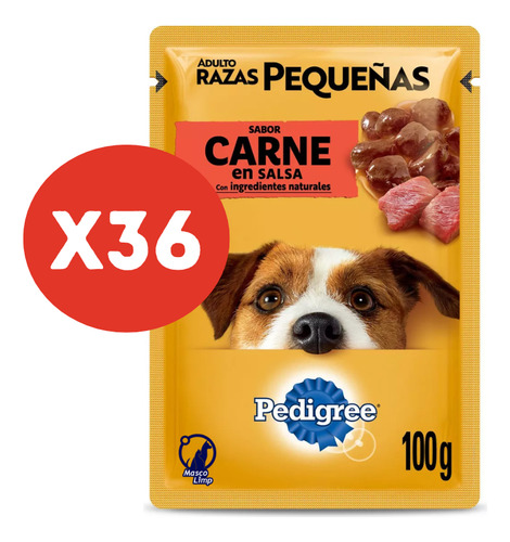 Sobre Pedigree Razas Pequeñas Carne 100gr - Pack 36 Un
