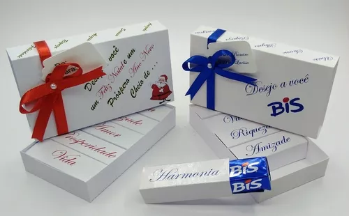 Caixa Bis Personalizada Natal E Ano Novo - 16 Unidades