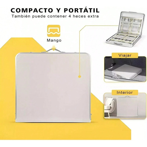 Mesa Plegable Portafolio Aluminio 1.2m Jardín Con 4 Sillas