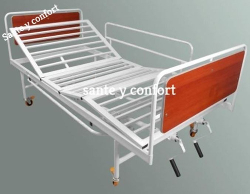 Cama Hospitalaria Con Colchón Antiescaras Atril Y Barandas