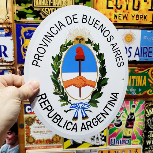 Cartel Chapa Escudo Provincia De Buenos Aires Apto Exterior