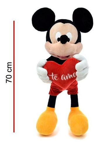 Mickey Mouse Peluche Con Corazon Te Amo Phi Phi Toys 70 Cm