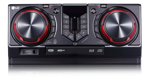 Mini componente preto e vermelho LG Xboom CJ45 com Bluetooth de 720W de potência - 120V