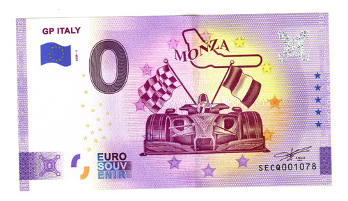 Billete 0 Cero Euro Souveni Gran Premio De Monza Italia 2020