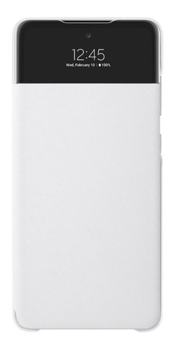 Case Galaxy A72 S-view Flip Wallet Cover Original Blanco