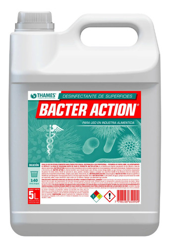 Desinfectante Bacter Action Amonio Cuaternario Bactericida 